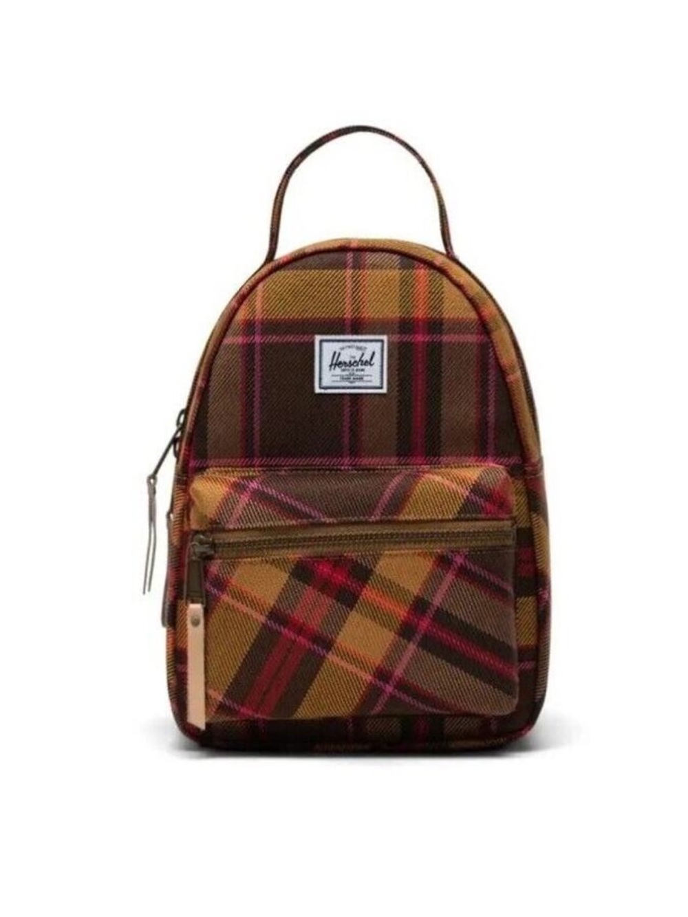 Herschel Supply Co. Womenโs Nova Mini
Chestnut Plaid Backpack 9L